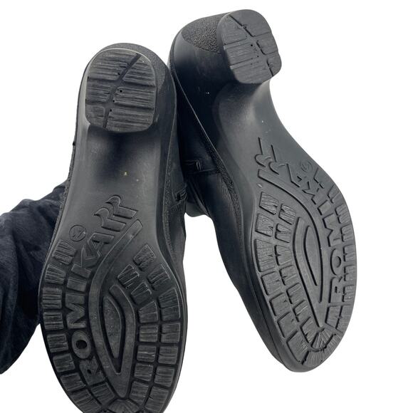 Romika Black Leather Zip Ankle Boots EU 41 US 10-10.5 Water Resistant Nomad Moto - Picture 6 of 8